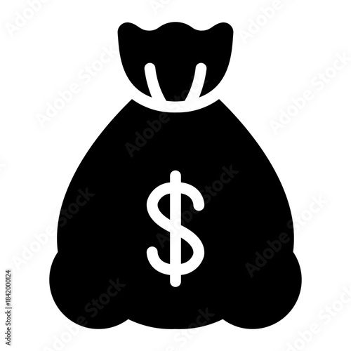 money bag glyph icon