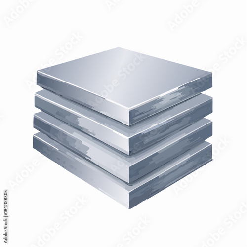 Stacked Metal Plates Seamless Pattern - Industrial Material, Geometric Arrangement, Metallic Sheen