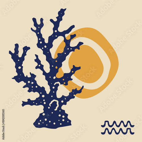 sea theme illustrations layout template shilouette illustrations in bundle