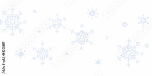 Delicate white snowflakes falling on a transparent background winter s gentle beauty