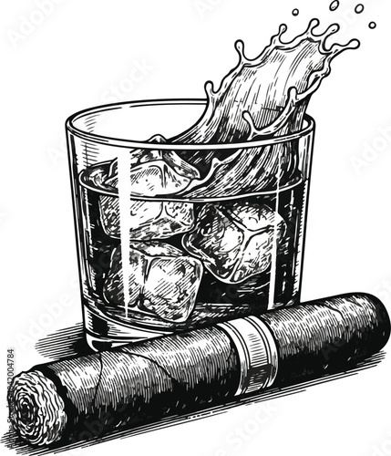 Hand drawn pencil and pen sketch illustration