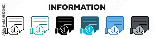 Information Single Icon Pack Multistyle Editable Stroke