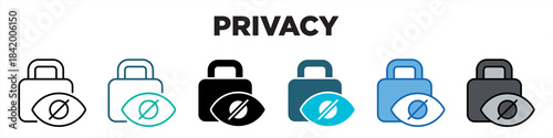 Privacy Single Icon Pack Multistyle Editable Stroke