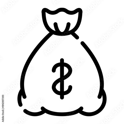 money bag line icon