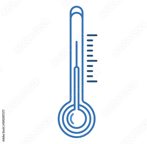 Illustration of a glass or mercury thermometer for measuring body temperature. Essential healthcare tool in clinics and hospitals.
