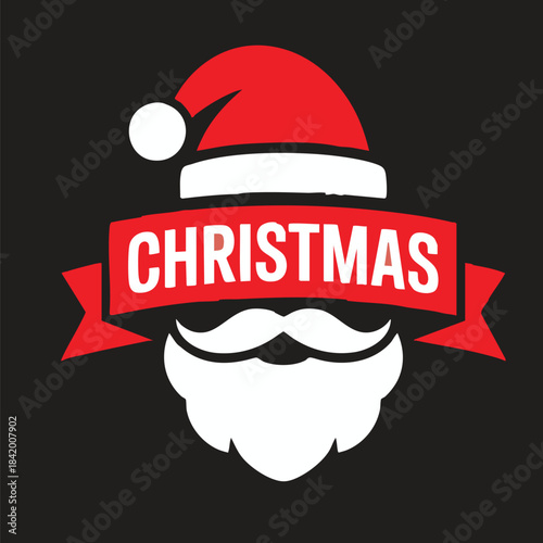 Festive Holiday Badge Design Featuring Santa Elements