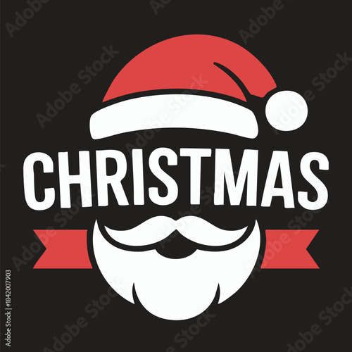 Vintage Santa Claus Emblem with Bold Christmas Typography