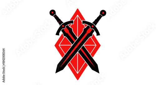 Crossed Swords and Red Diamond Emblem