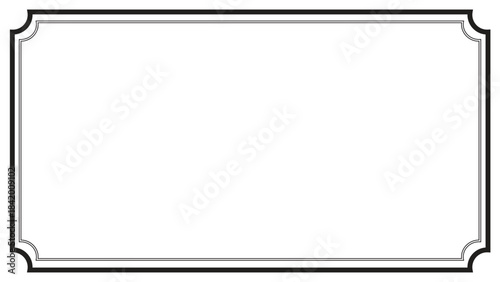 Classic Vintage Ornamental Rectangular Frame Vector with Elegant Victorian Line Border Design