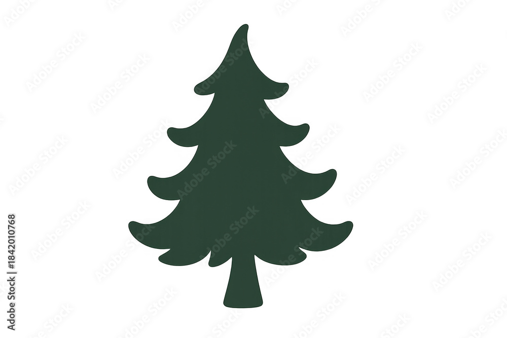 Fototapeta premium Christmas tree silhouette with evergreen branches representing holiday season, winter, and festive celebrations, transparent background
