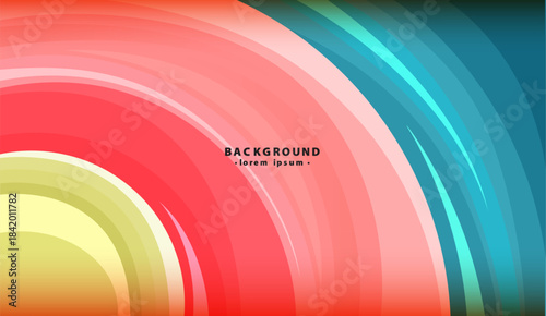 Abstract background with layers of curved bright colors. Perfect for vibrant design projects, presentations, and artistic creations. Great for graphic design, marketing materials, and digital art.