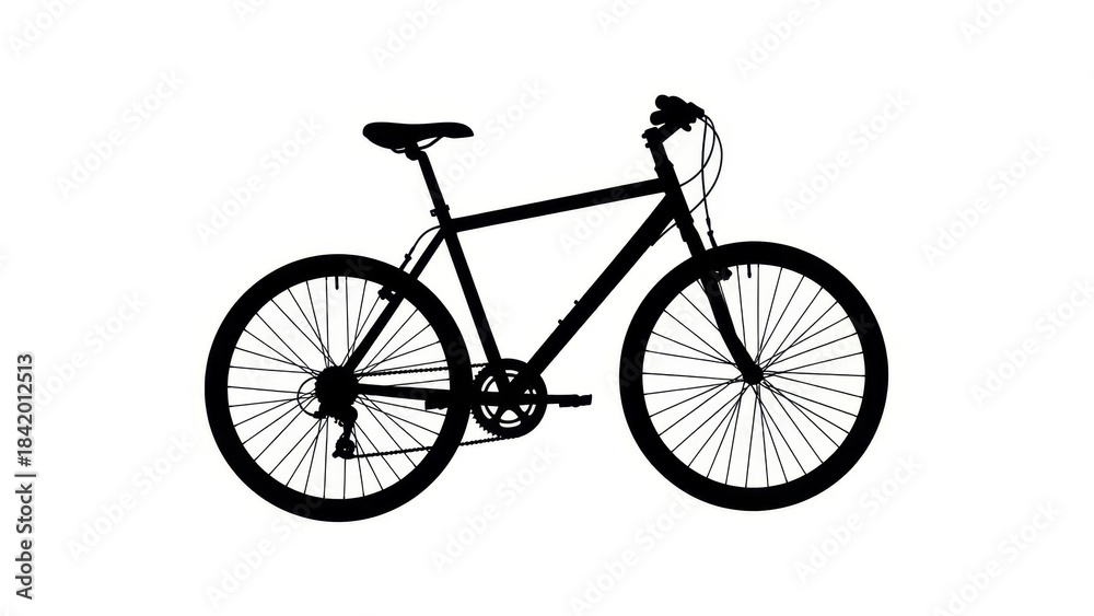 Fototapeta premium Silhouette rendition of a bicycle capturing movement and exploration theme in vector