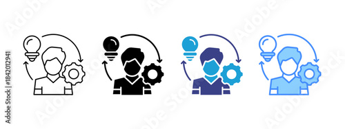 Initiative icon set multiple style collection