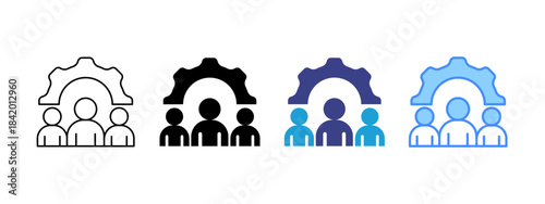 Management icon set multiple style collection