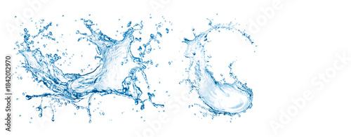 Set of Refreshing Blue Liquid Splash Design