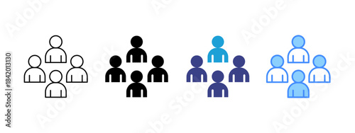 Team icon set multiple style collection