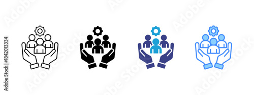 Human Resources icon set multiple style collection