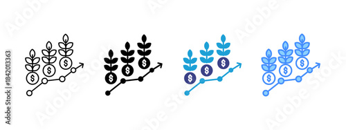 Investment icon set multiple style collection