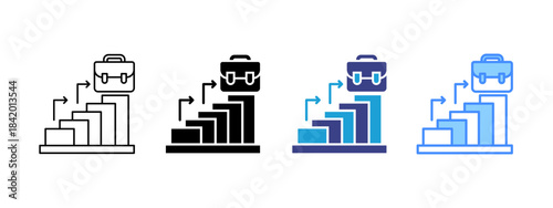 Career icon set multiple style collection