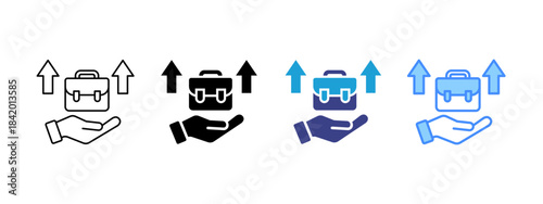 Career icon set multiple style collection