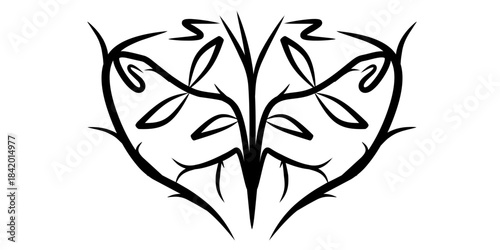 Abstract tribal symmetrical line art