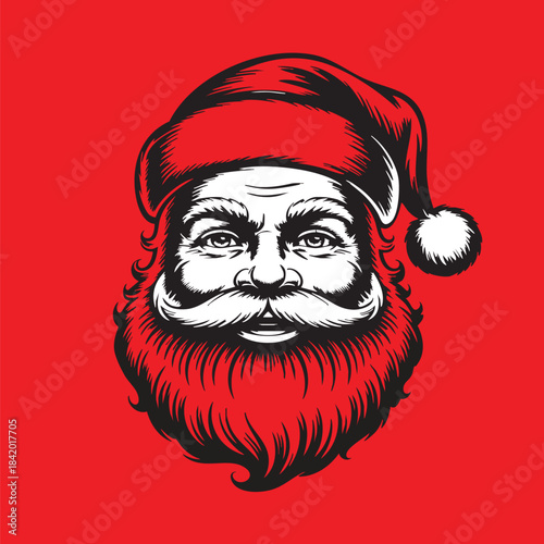Festive Santa Face Emblem for Holiday Branding