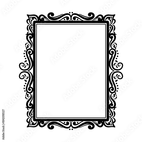 Black Ornate Decorative Frame Vector Element Vintage Border Design