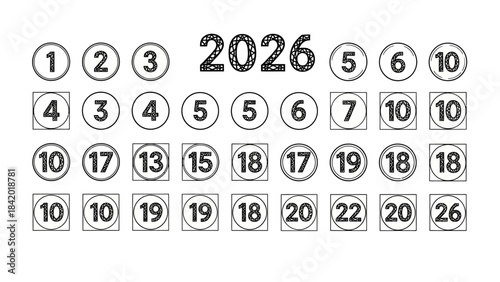 Abstract design with numbers and symbols arranged in a graphic display