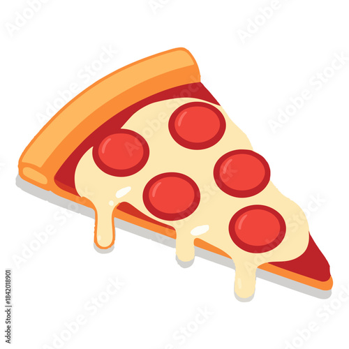 Pepperoni Pizza Slice with Melting Cheese