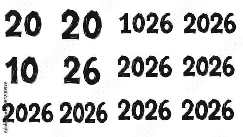 Black numbers 20 20 1026 2026 set against a white background
