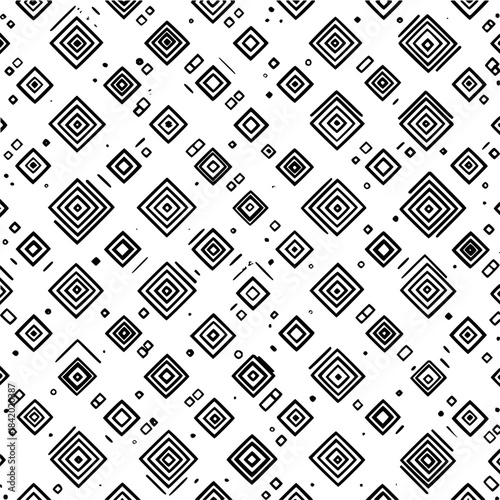Abstract geometric diamond pattern with hand drawn style creating a seamless design for backgrounds and textiles
