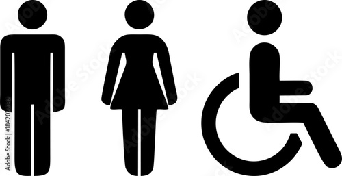 Universal Public Restroom and Accessibility Signage Icons
