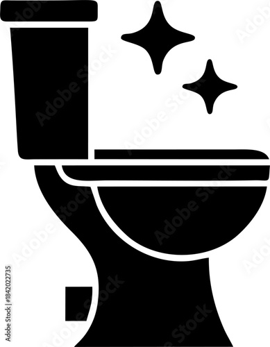 Sparkling Clean Toilet Silhouette Icon