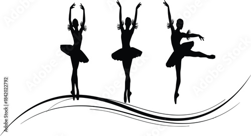 Black Silhouette of Two Cows Grazing on Grass in a Rural Field, with Large Tree on the Right, Isolated Vector Illustration for Farm and Nature Concepts