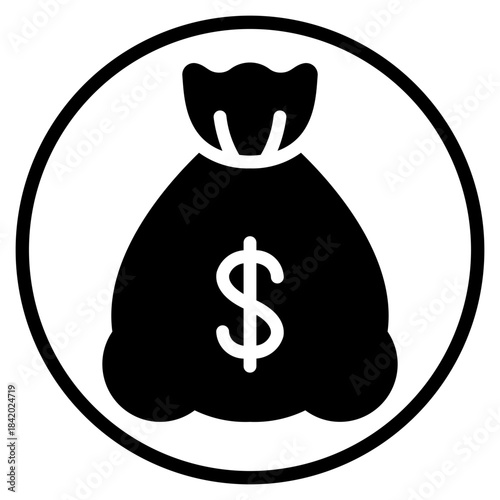 money bag glyph icon