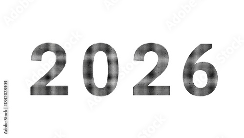 Year 2026 numerical representation against a clean white background