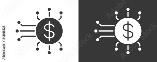 Fintech Icon Set Vector Collection Isolated In Black And White
