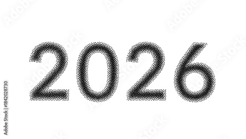 Year 2026 digitally rendered in dark grey on clean white background
