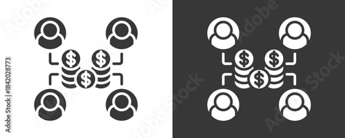 Crowdfunding Icon Set Vector Collection Isolated In Black And White