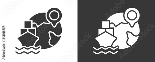 Ship Logistic Icon Set Vector Collection Isolated In Black And White