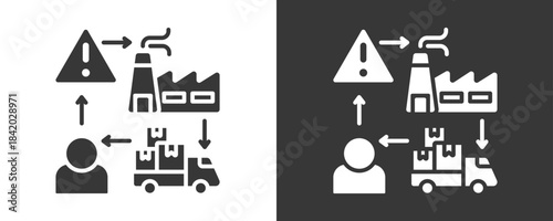 Supply Chain Icon Set Vector Collection Isolated In Black And White