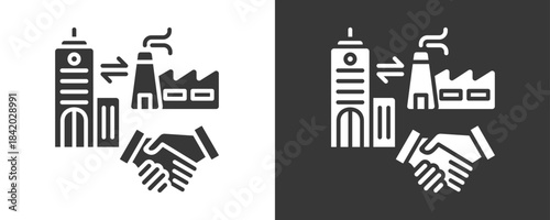 Outsourcing Icon Set Vector Collection Isolated In Black And White