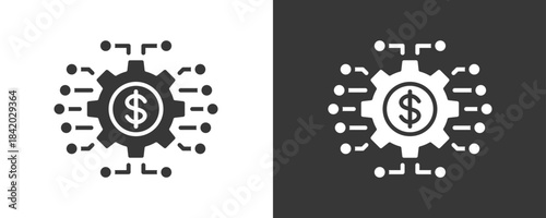 Financial Technology Icon Set Vector Collection Isolated In Black And White
