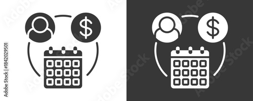 Subscription Model Icon Set Vector Collection Isolated In Black And White