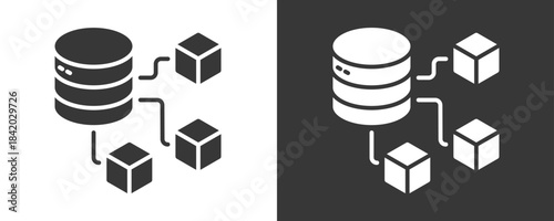 Big Data Icon Set Vector Collection Isolated In Black And White