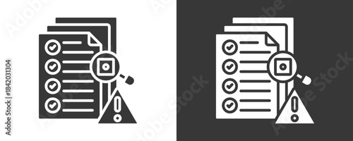 Risk Assessment Icon Set Vector Collection Isolated In Black And White