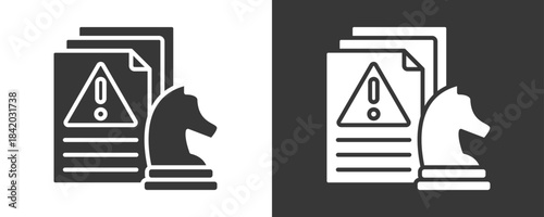 Contingency Strategy Icon Set Vector Collection Isolated In Black And White
