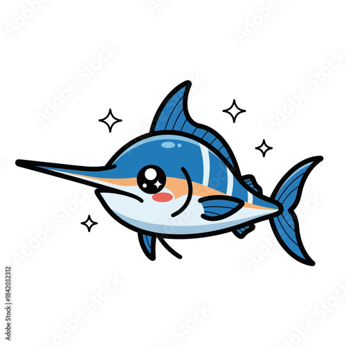 the most popular sea fish in the world kawaii illustration marlin fish first design first design
