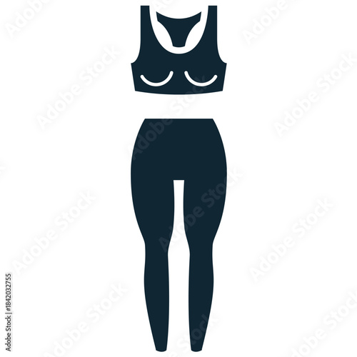 Workout clothes icon vector for fitness and gym apparel. Symbolizes sport, activity, and athletic gear. Ideal for activewear brands and health apps.