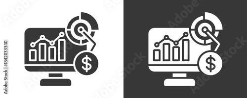 Visualization Icon Set Vector Collection Isolated In Black And White